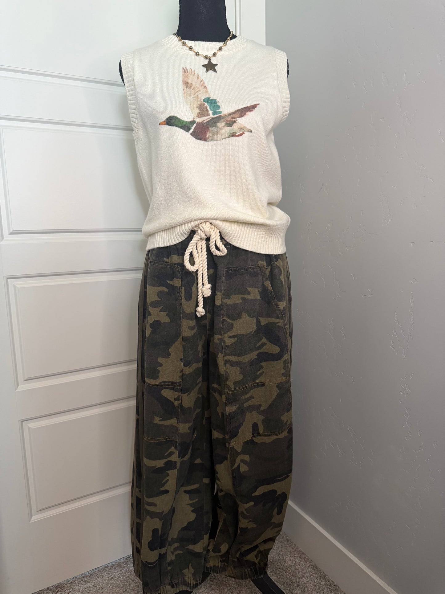 Camo Jogger Drawstring Pants