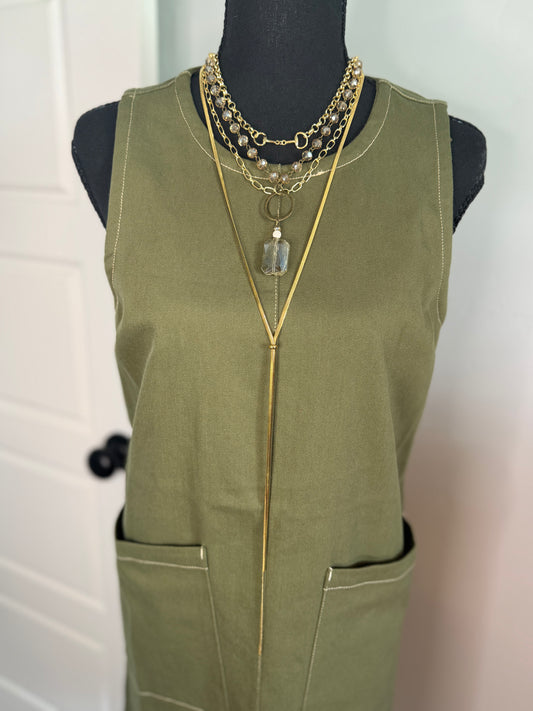 18k Gold Plated Layered Bit Necklace