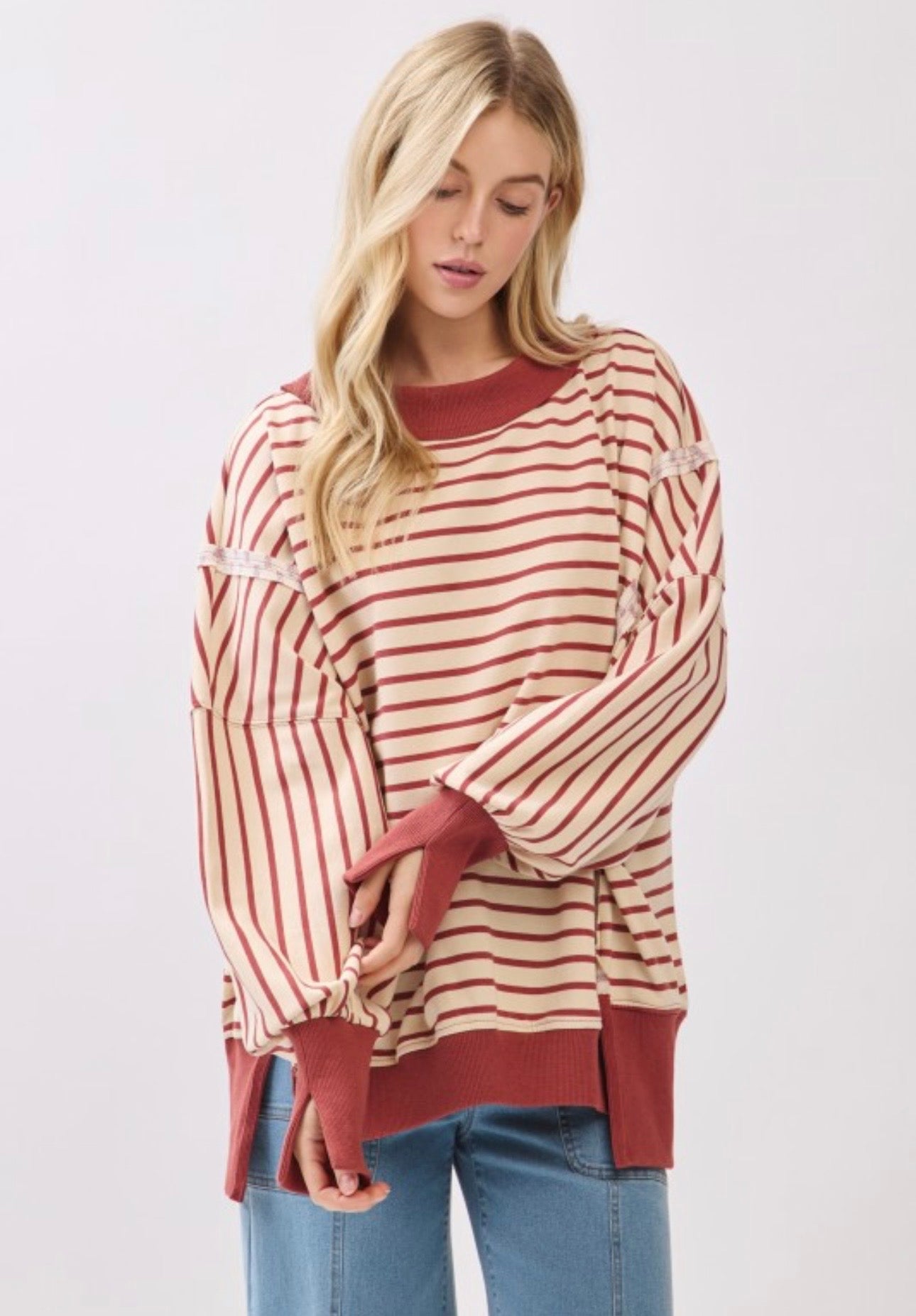 BRICK STRIPED SWEATSHIRT