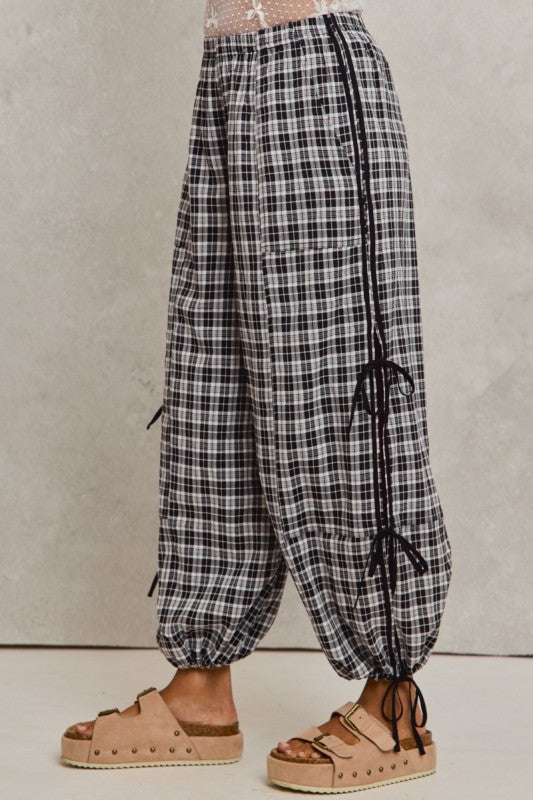 CHECKERED PLAID JOGGER PANTS