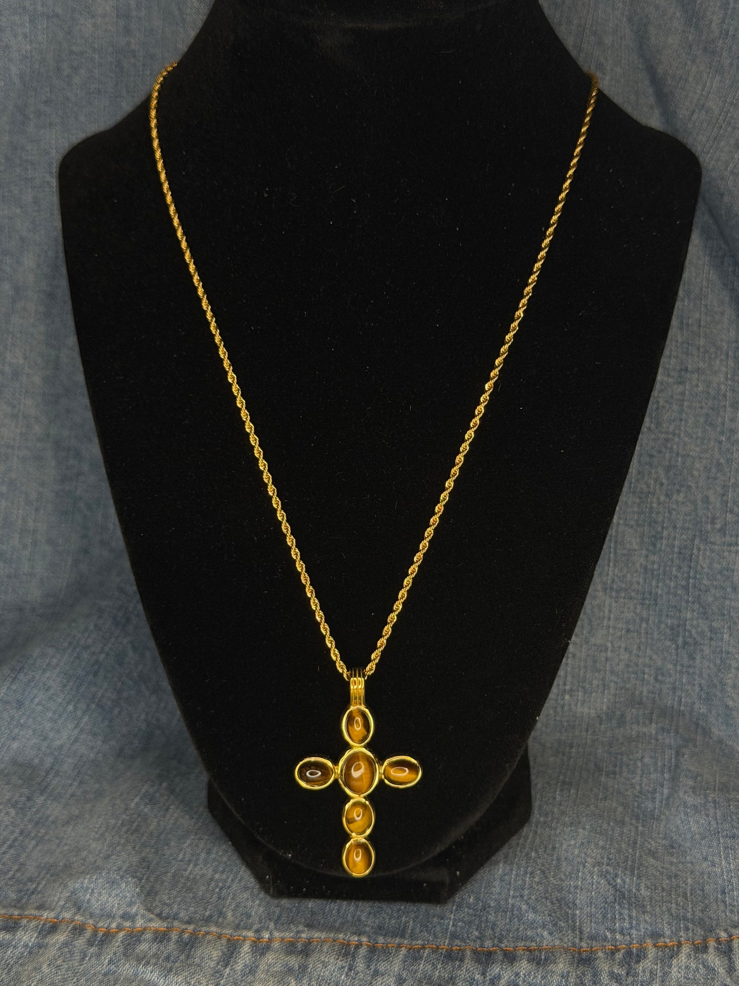 TigerEye Cross Necklace