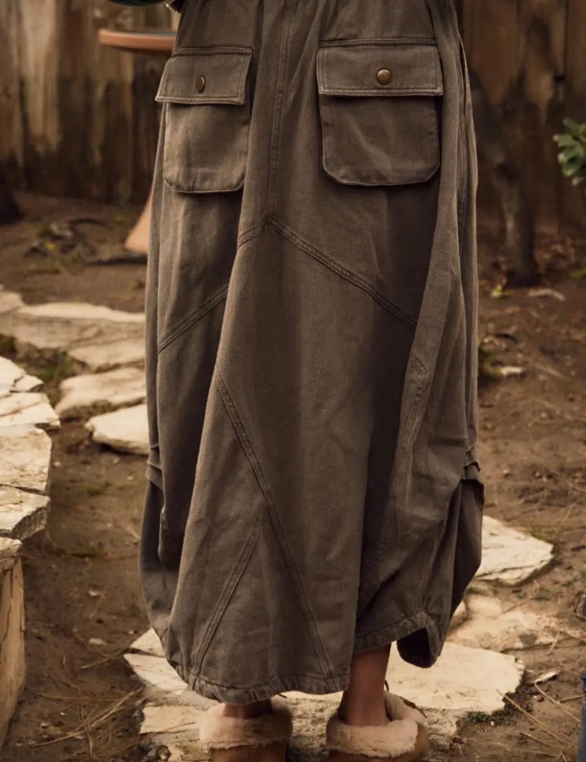 WASHED DENIM BALLOON SKIRT