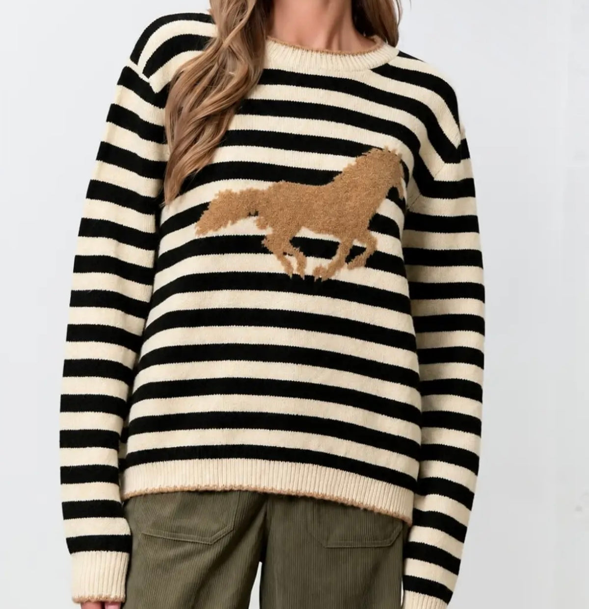 STRIPED HORSE SWEATER