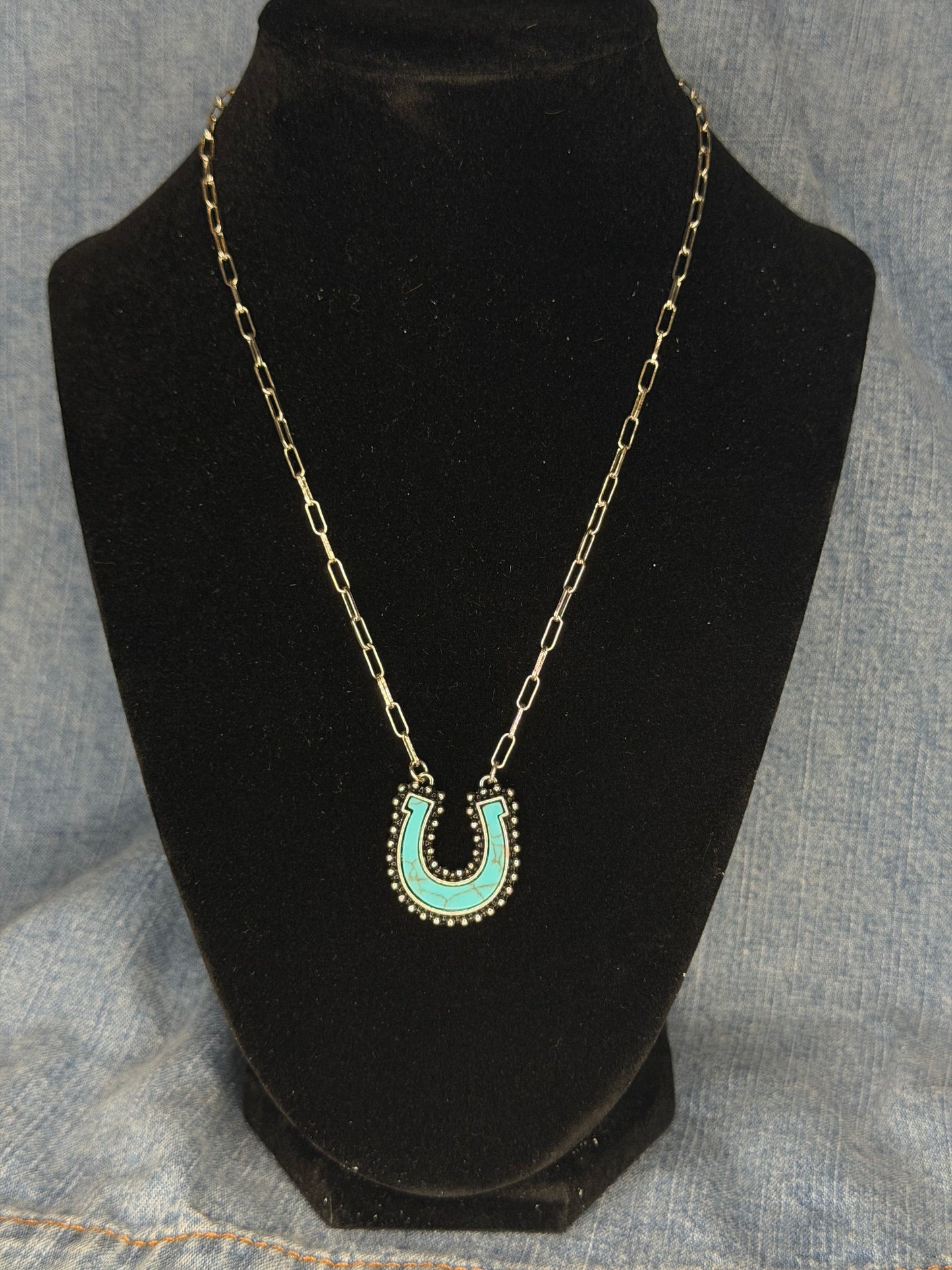 Turquoise Horseshoe Necklace