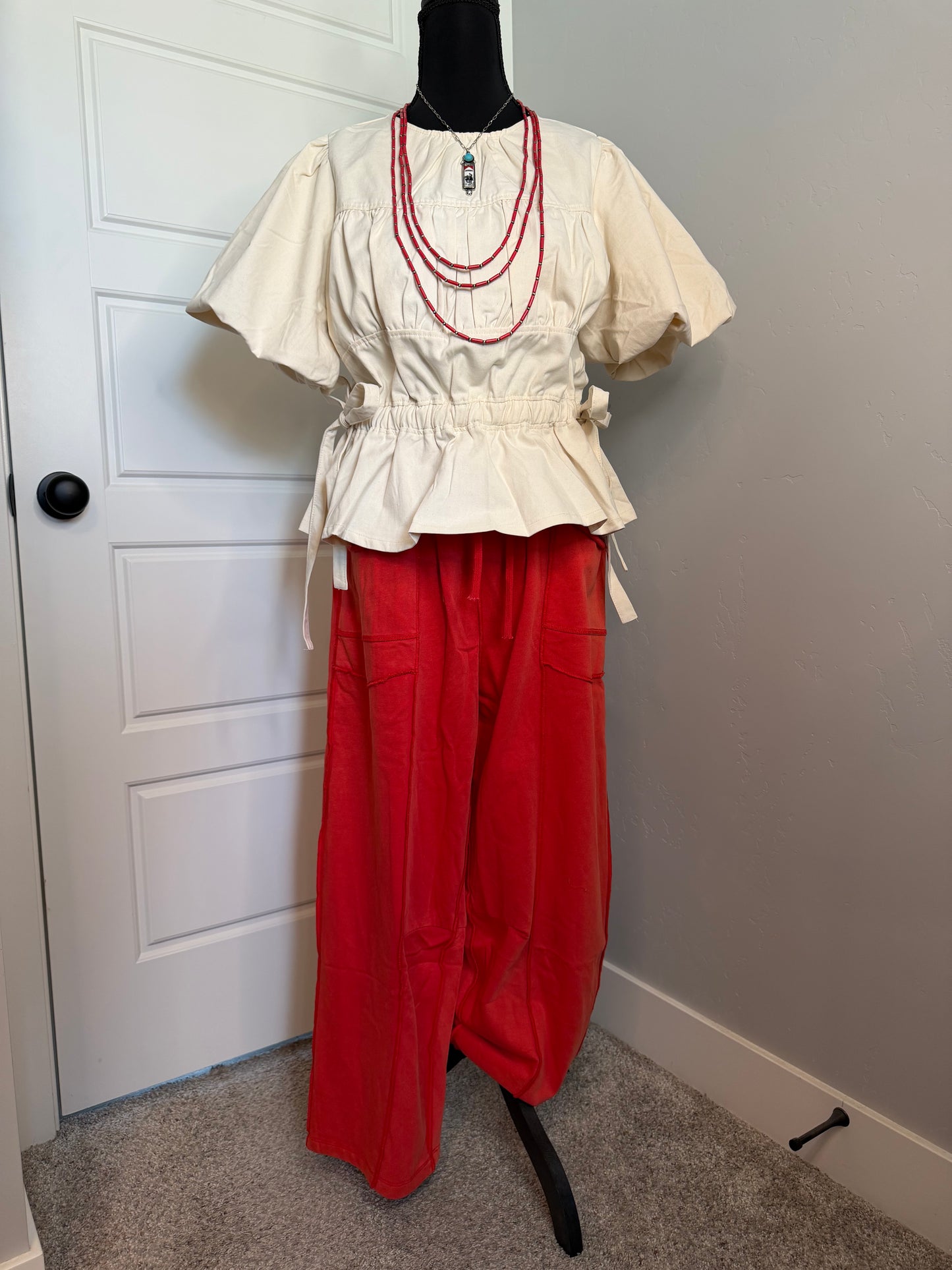 MINERAL WASHED BARREL PANTS
