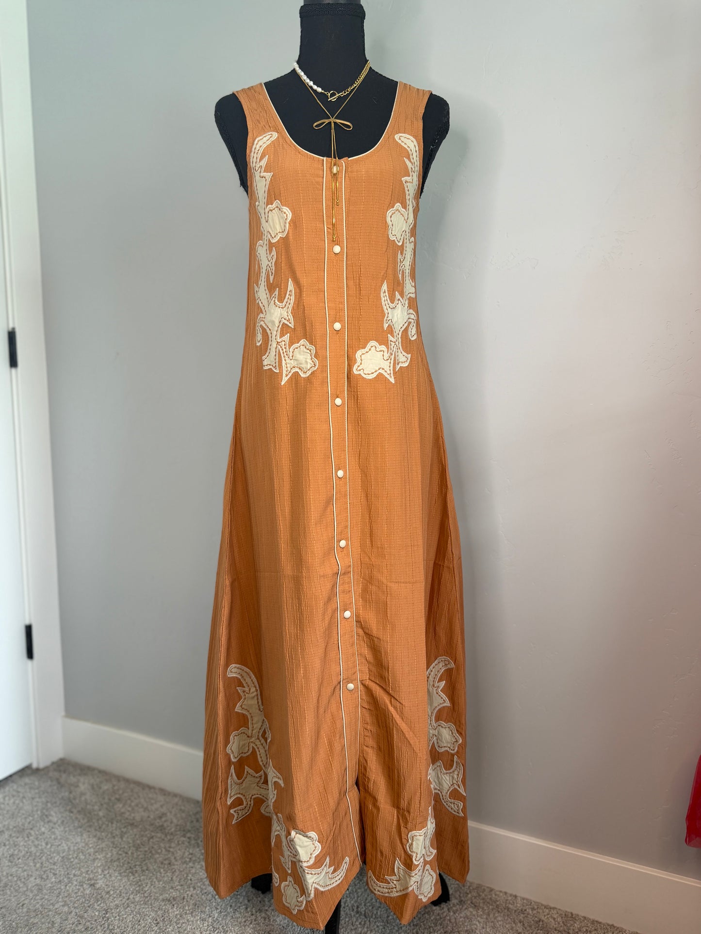 RUST BOOT STITCH DRESS