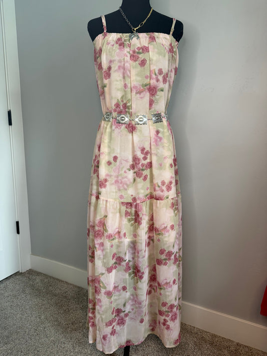 CHIFFON FLORAL MAXI DRESS