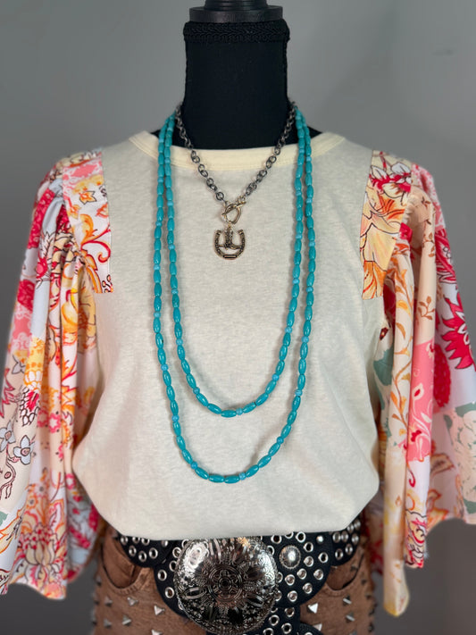 FLORAL PATCHWORK BLOUSE