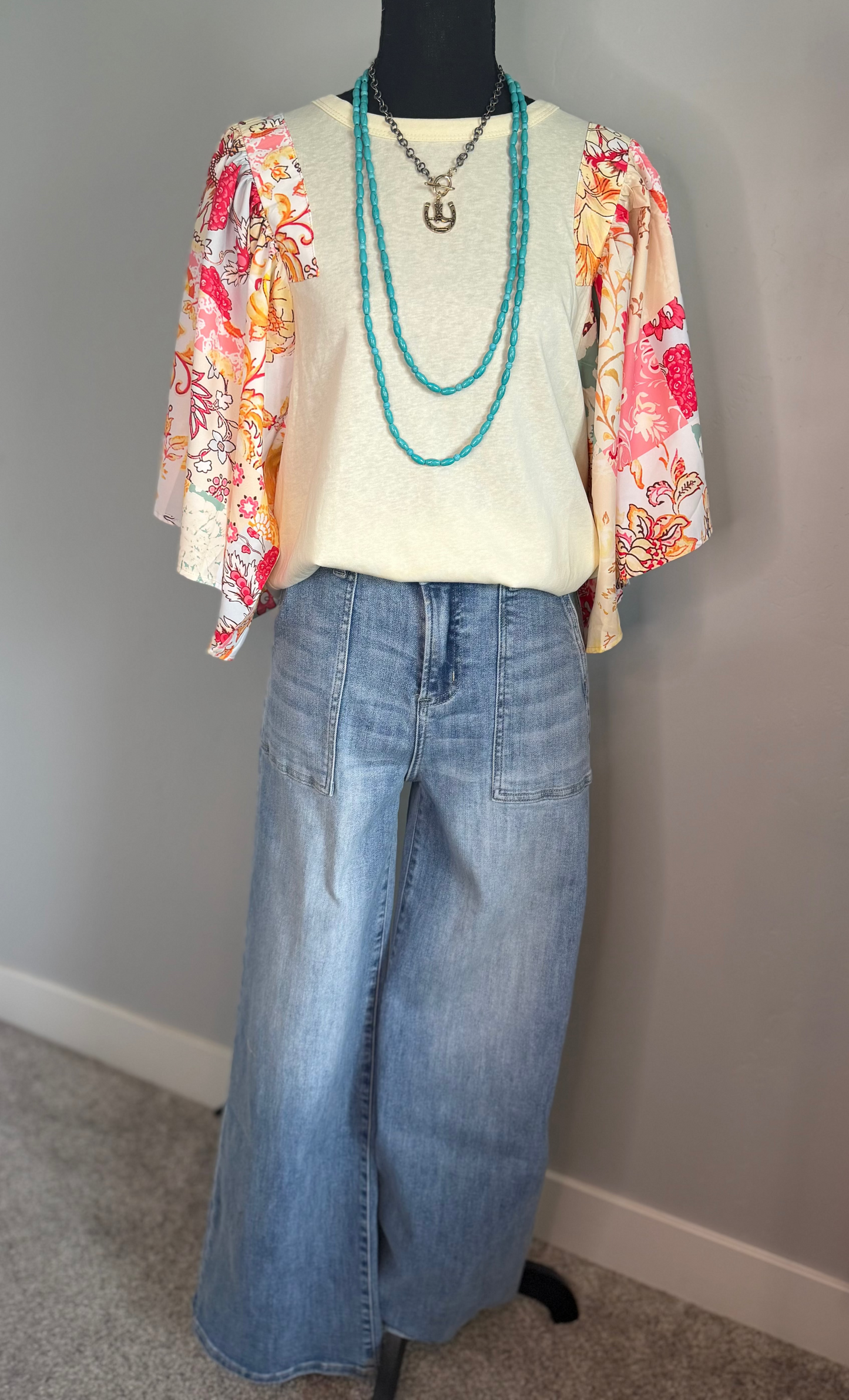 FLORAL PATCHWORK BLOUSE