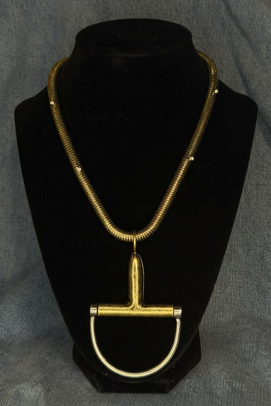 Two-Tone Snaffle Bit Snake Chain Necklace