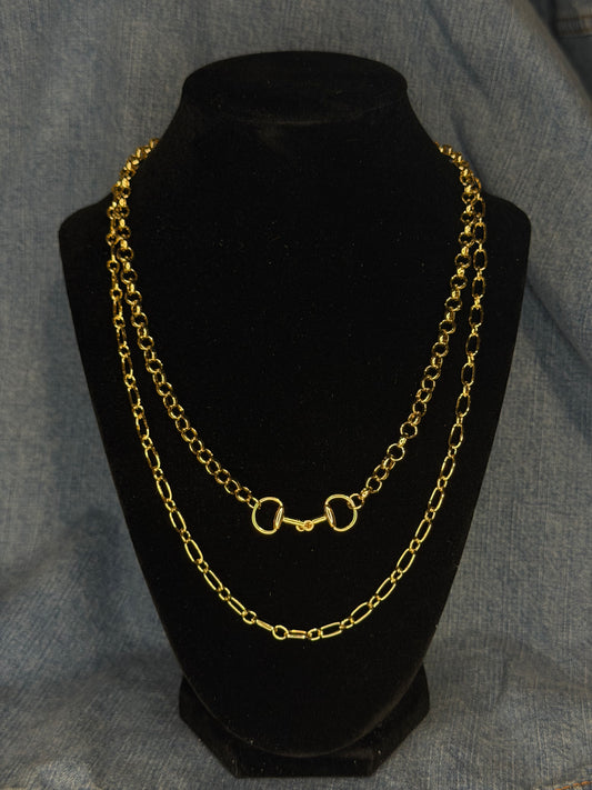 18k Gold Plated Layered Bit Necklace