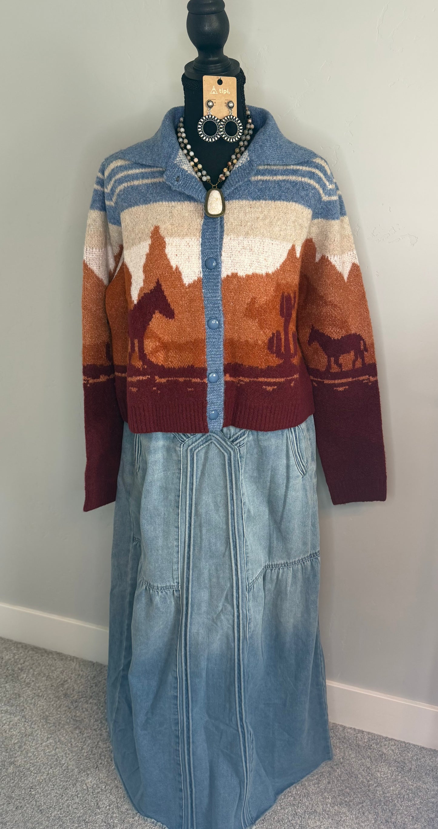 Denim Maxi Skirt