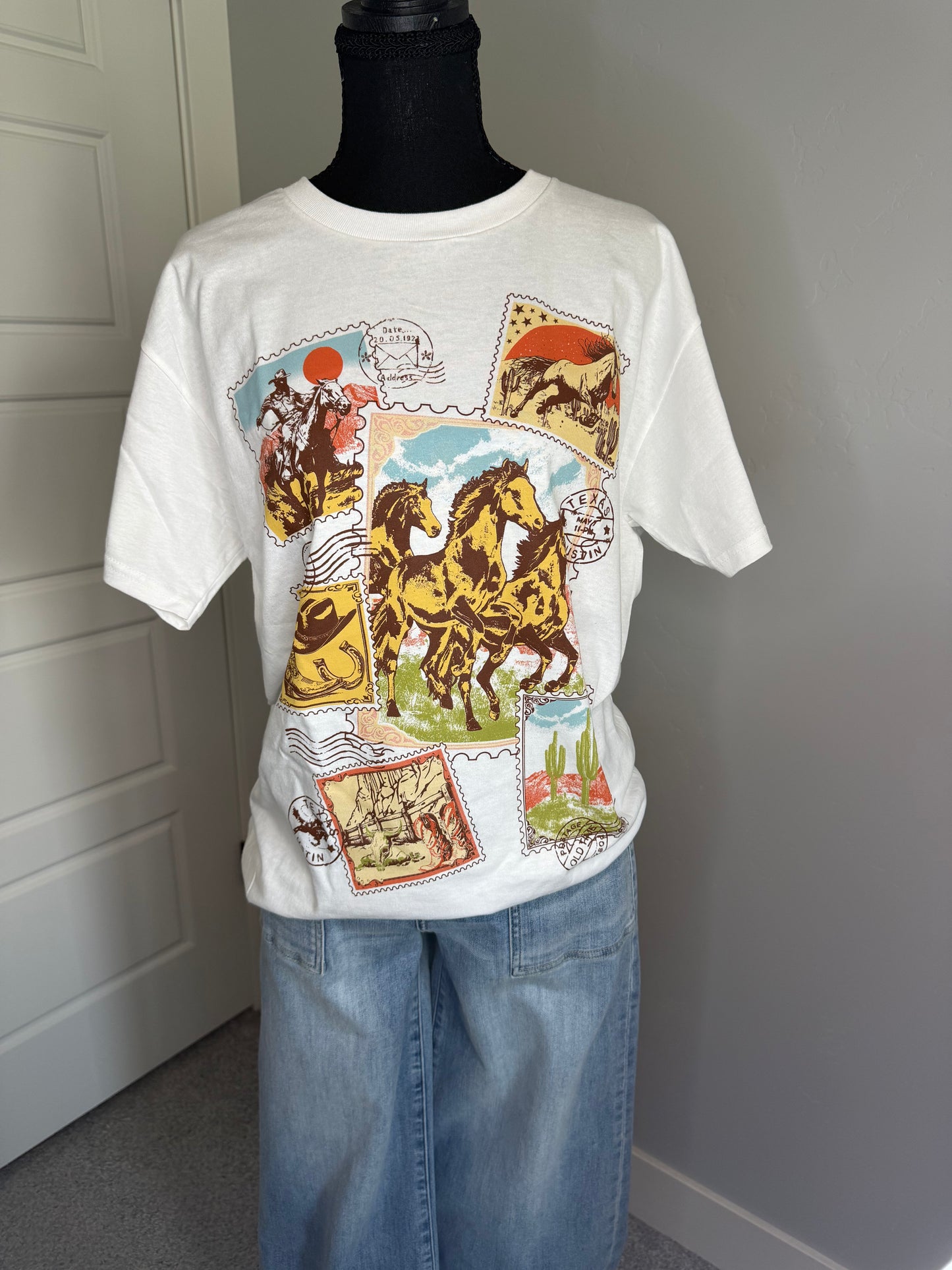 Vintage Western Postage Stamps Tee