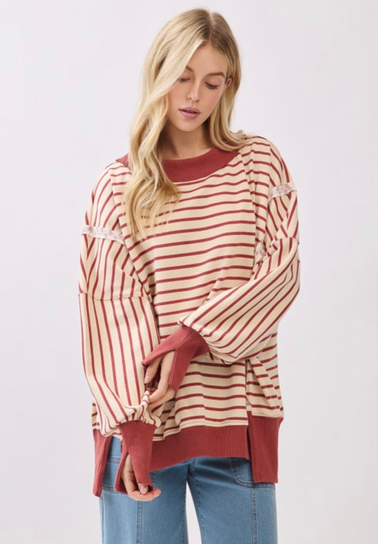 BRICK STRIPED SWEATSHIRT