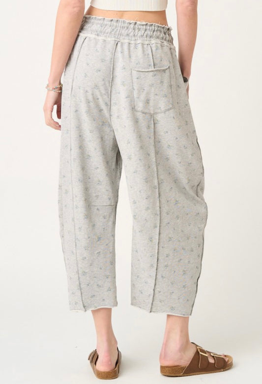 FLORAL BARREL PANTS