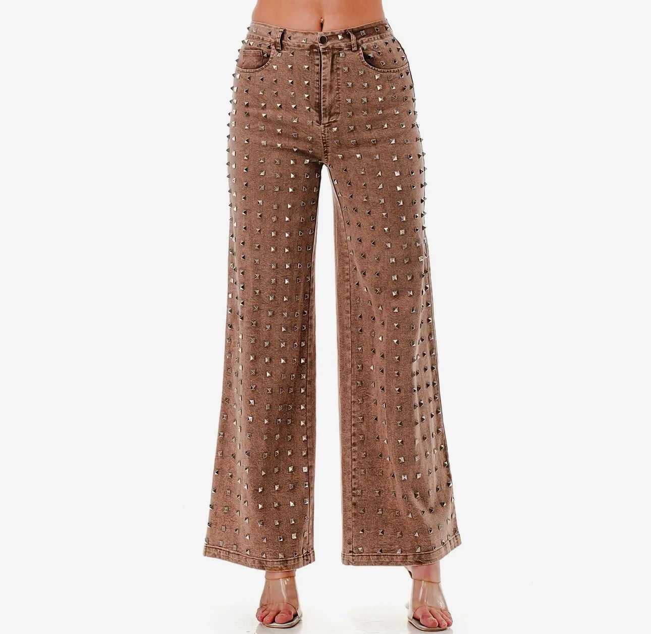 COPPER STUDDED JEANS