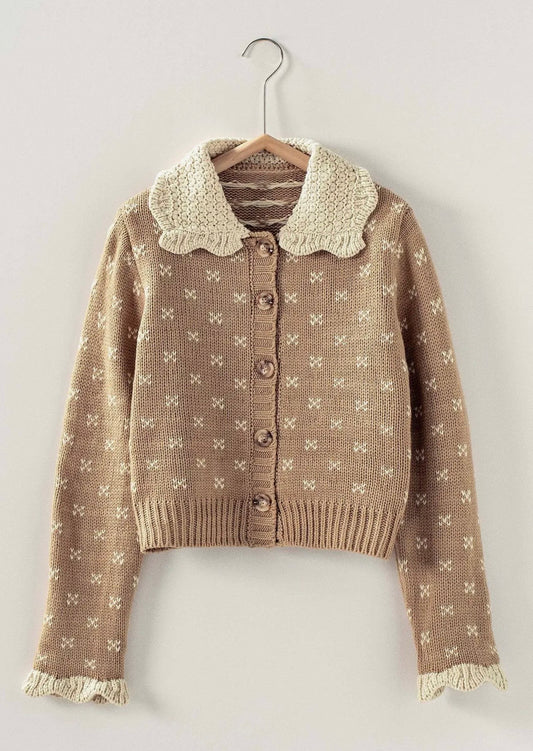 PATTERNED KNIT CARDIGAN