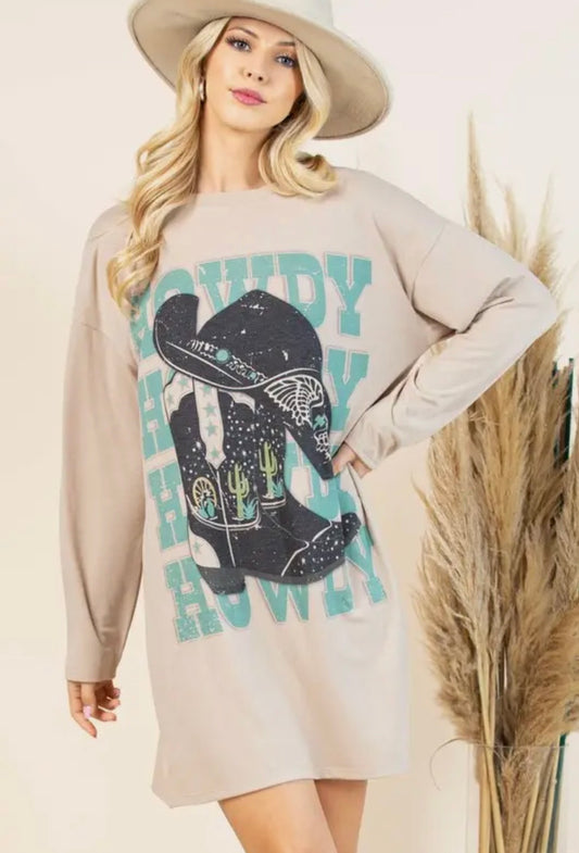 HOWDY LONG SLEEVE DRESS