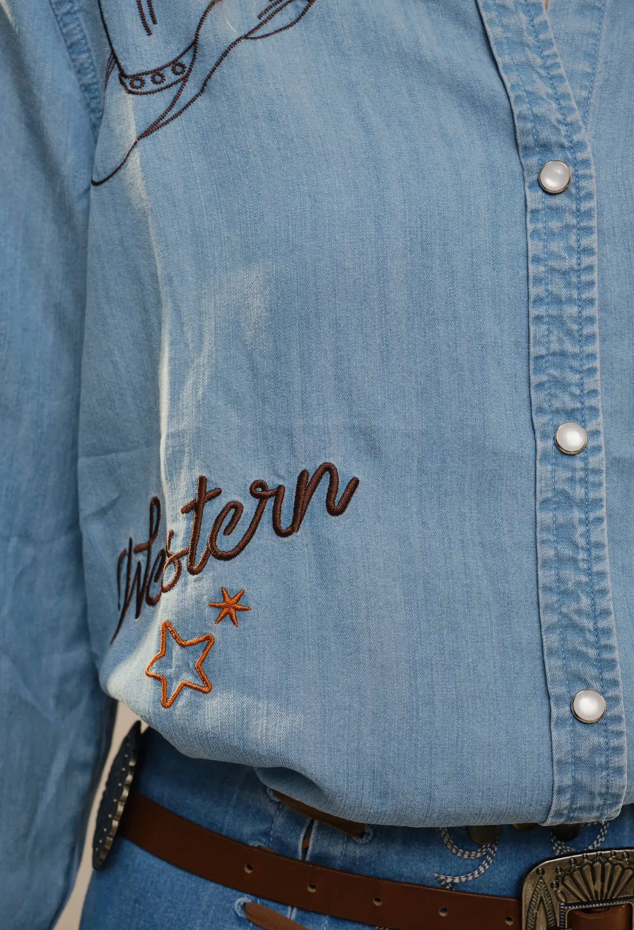 WESTERN EMBROIDERED PEARL-SNAP