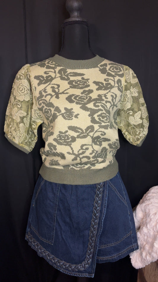 GREEN ROSE SWEATER