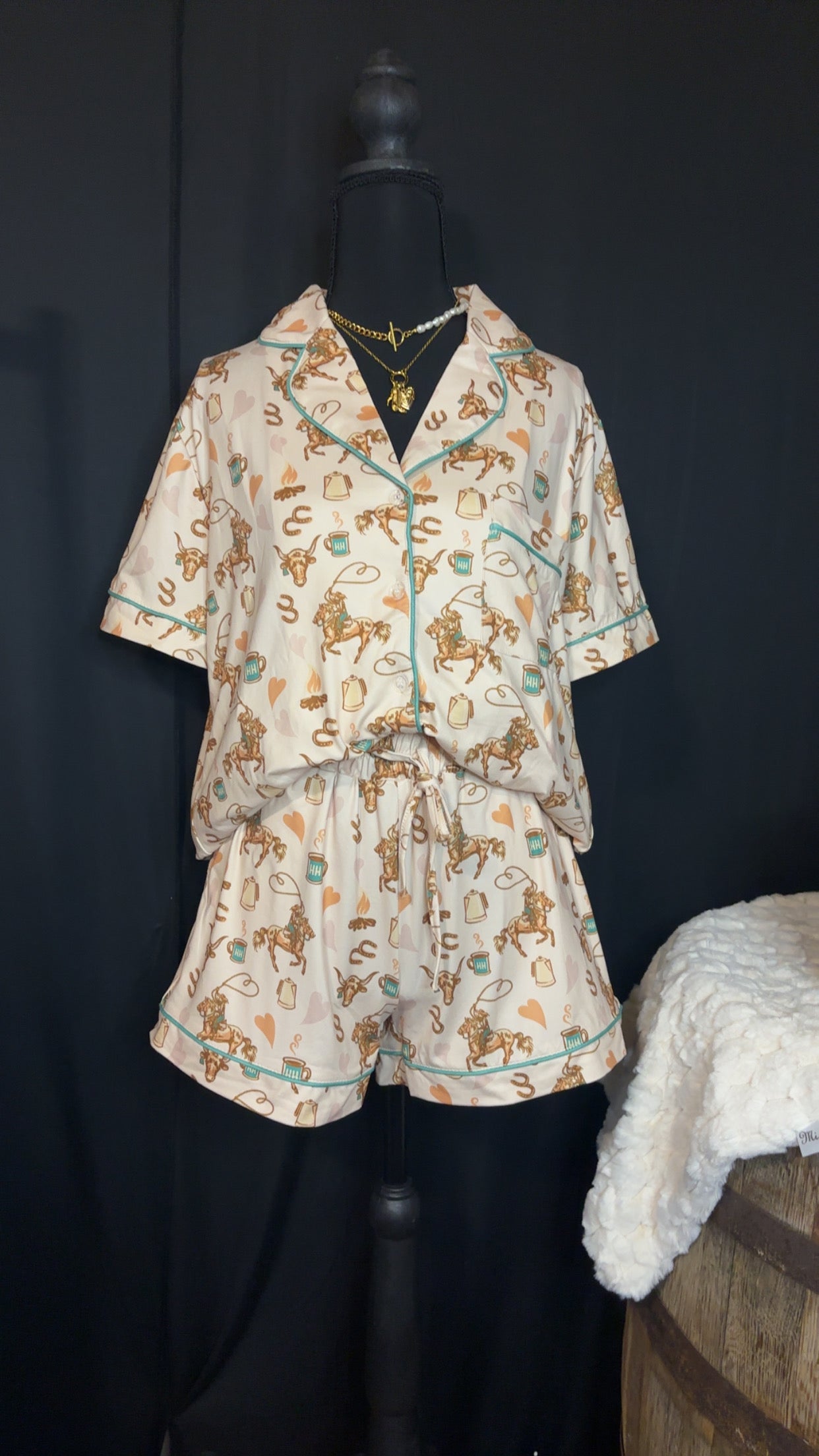 COFFEE COWGIRL PAJAMA SET