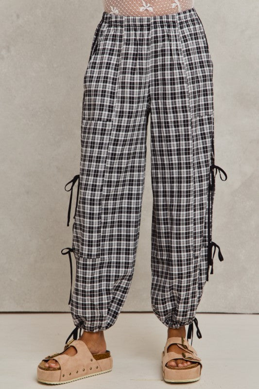 CHECKERED PLAID JOGGER PANTS