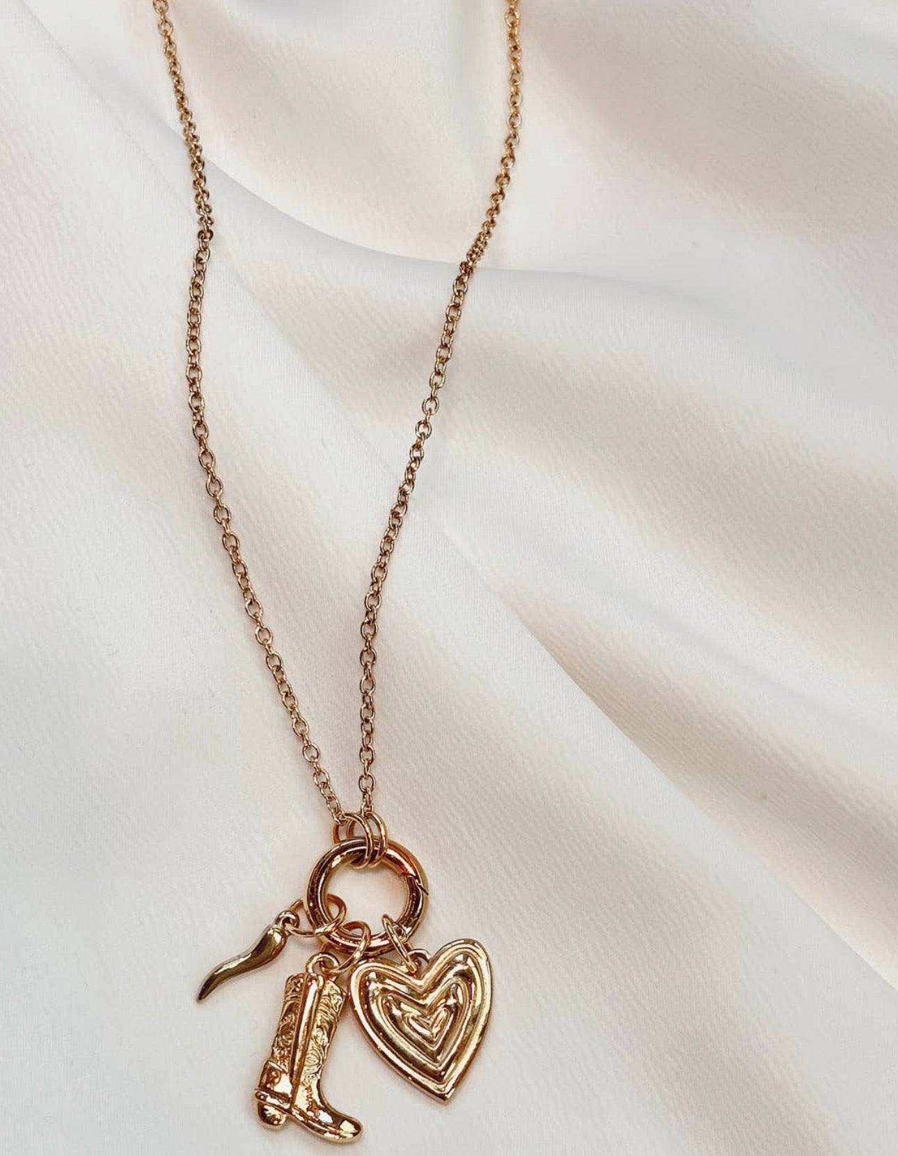 COWGIRL BOOT CHARM NECKLACE