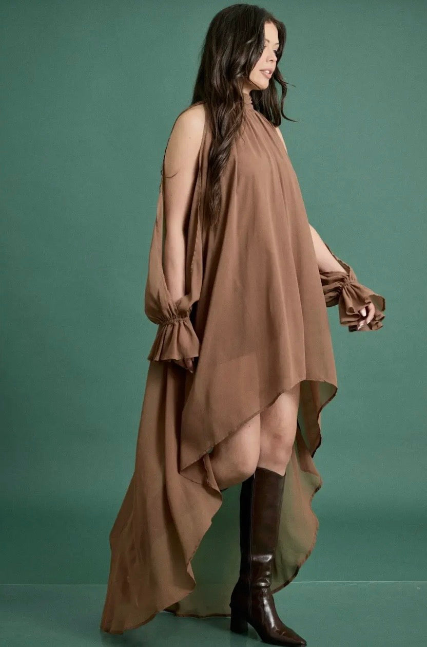 High Low Halter Maxi Dress