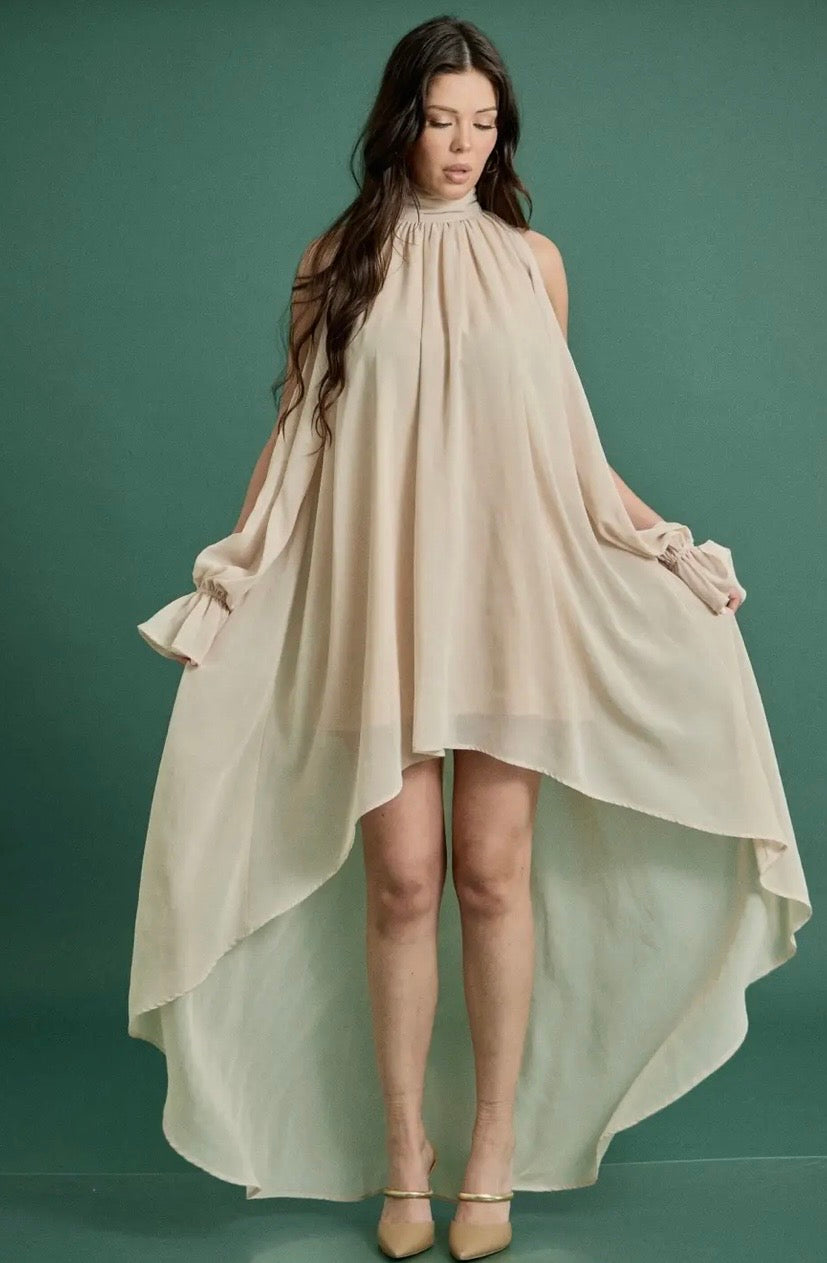 High Low Halter Maxi Dress