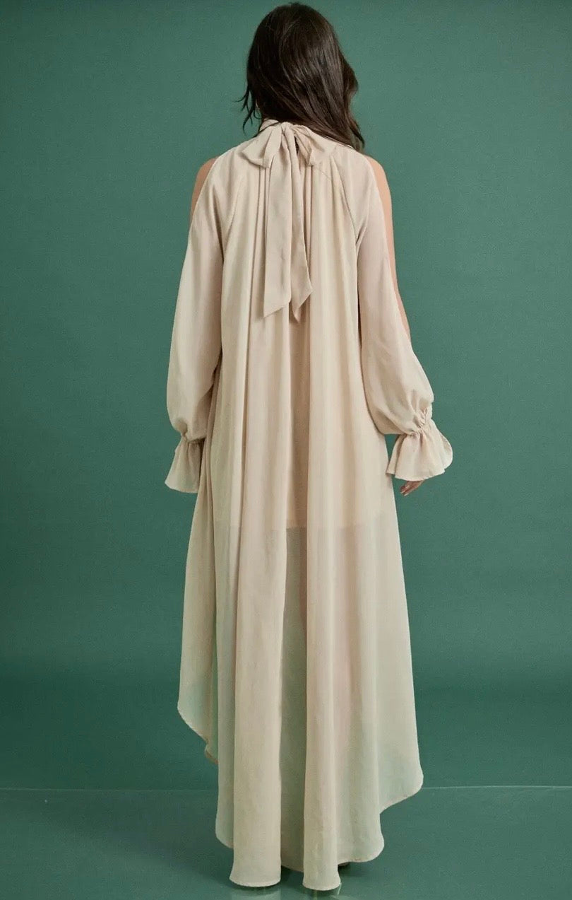High Low Halter Maxi Dress