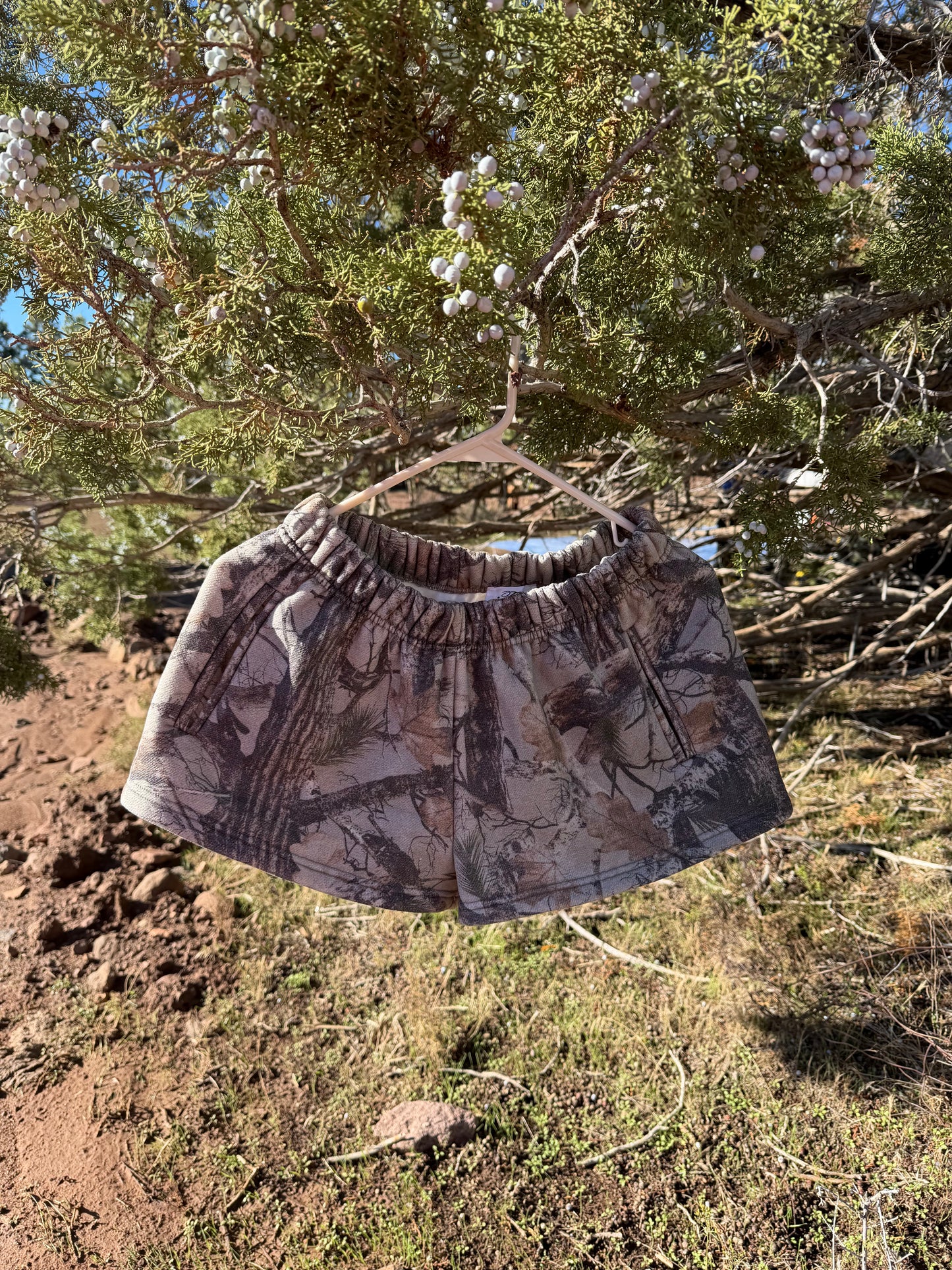 Camo Mid Rise Fleece Shorts