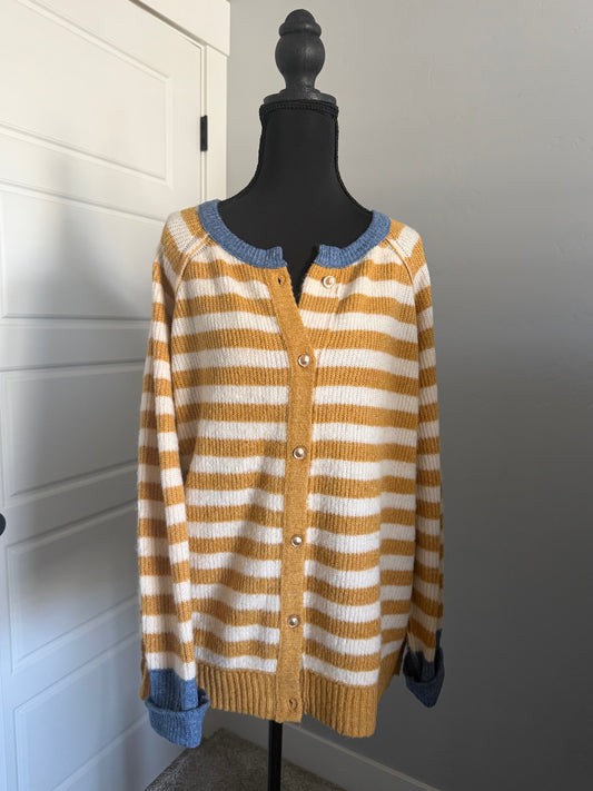 Misty Marigold Striped Cardigan