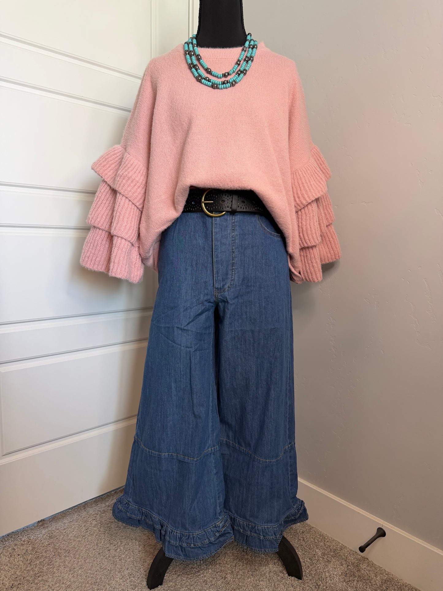 Pink Sweater Blouse