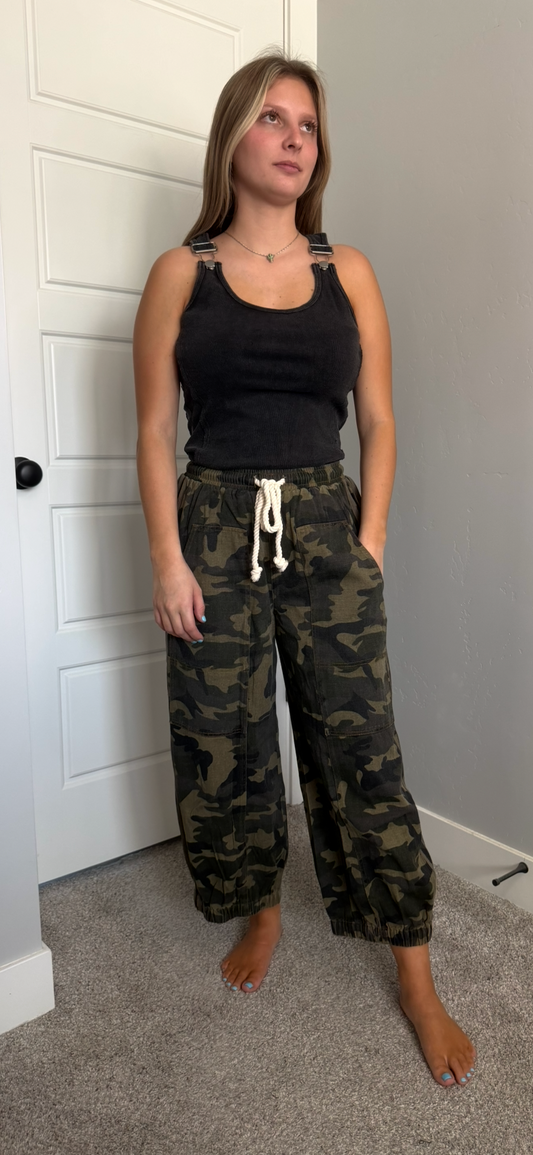 Camo Jogger Drawstring Pants
